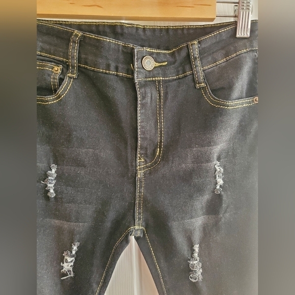 NWT Girls FREDD MARSHALL Size 10 Black Washed Distressed Jeans - Picture 6 of 8